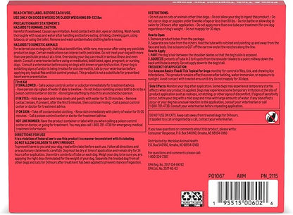 Amazon Basics Preventative Flea and Tick Topical Treatment for Dogs, X-Large (89-132 lbs), Fast Acting and Long Lasting, 3 Counts, Packaging May Vary