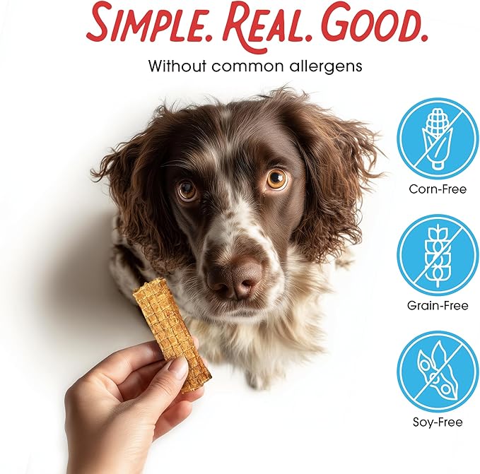 Farmland Traditions Dogs Love Chicken Jerky Dog Treats, Premium Two-Ingredient Dog Jerky with USA-Raised, Human-Grade Chicken & No Antibiotics Ever, 1 Pound (Pack of 2) Bag.