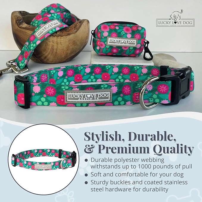Lucky Love Dog - Adjustable Dog Collar with Easy Click Buckle for Small Dogs, Durable, & Comfortable for Male & Female Dogs, Pet Collar for Puppies & Adult Ones - Penny, XS