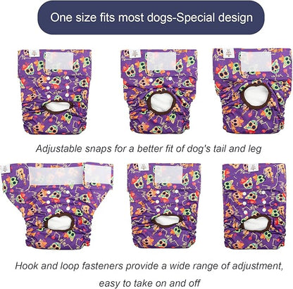 CuteBone Dog Diapers Female Washable Small Medium Large 3 Pack Reusable Doggie Diapers Puppy Period Pants for Doggy Heat Cycle Peeing