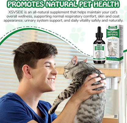 Antibiotics for Cats, Cat Antibiotics for Infections, Supports Immune & Cats Allergy Itch Relief, Health Supplies cat UTI Cat Multivitamin, 60ML