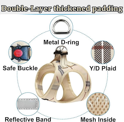 Dog Harness Step-in Breathable Puppy Cat Dog Vest Harnesses for Small Medium Dogs