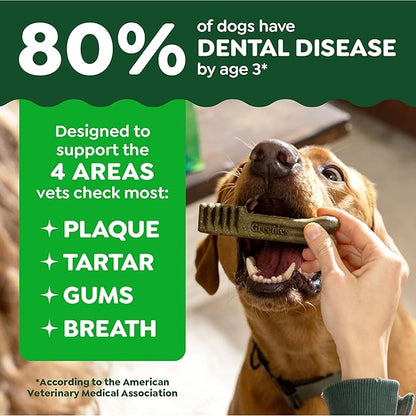 Greenies Veterinarian-Recommended Adult Natural Dental Dog Treats Regular Size, Dog Dental Chews, Original Flavor, (4) 18 Count Packs (72 Treats Total)