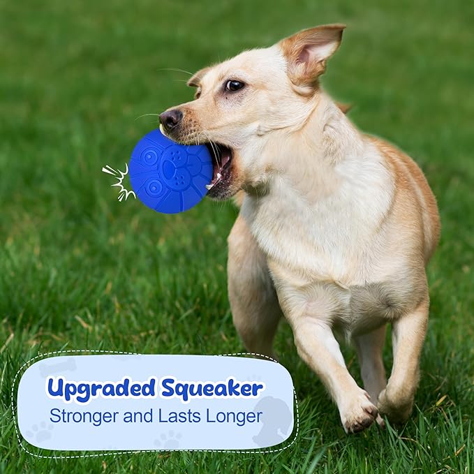 Indestructible Dog Toys for Aggressive Chewers, Squeaky Balls for Large Dogs, Interactive Squeaky Dog Balls for Aggressive Chewers, Outdoor Tough Chew Toys for Dogs to Relieves Anxiety