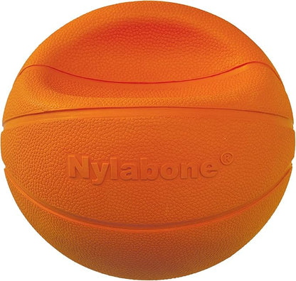 Nylabone Power Play Gripz Felt Basketball Rubber Fetch Toy, Squeaky Ball for Dogs, Medium (1 Count)