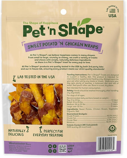 Pet 'n Shape Sweet Potato Chews Jerky Dog Treats - 1 Pound