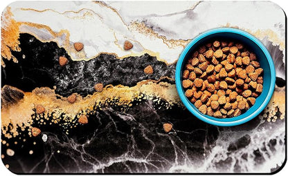 Dog Food Mats for Floors Waterproof Mat for Cat Food and Water Bowls - Absorbent Quick Dry Non Slip Mat for Pet Feeding