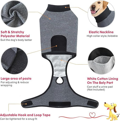 Idepet Dog Recovery Suit for Dogs After Surgery,Onesie Dogs Surgery Suit Female Male Soft Breathable Pet Bodysuit E-Collar & Cone Alternative Surgical Spay Suit Abdominal Anti Licking Wounds (XL)