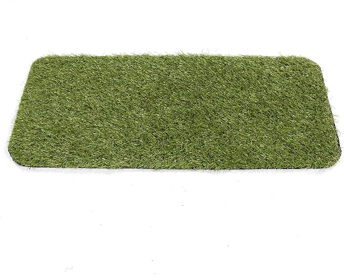 Ottomanson Artificial Grass Puppy Potty Training Pad with Tray, 15" x 30" Reusable Pee Pad for Small Pets and Dogs