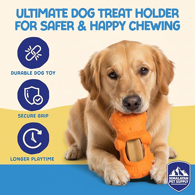 Himalayan Jughead Super Dog Chew Holder - Holds Chews & Treats for Dogs, Slows Down Fast Chewers for Long Lasting Chews - Pair with Jughead Super Insert, and Veggie Treats Like Carrots & Celery