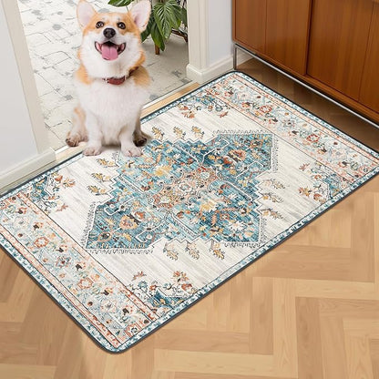 SCLOSE Washable Pee Pads for Dogs 2 Pack, 36" x 24" Reusable Puppy Pads Waterproof, Super Absorbent Dog Rugs, Leakproof, Dog Crate Pad, Playpen Mat, Whelping Pads, Blue Medallion