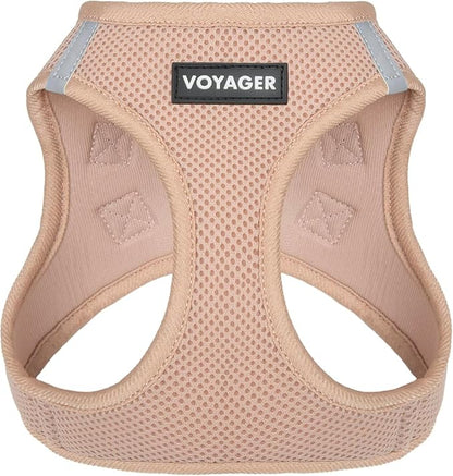 Best Pet Supplies Voyager Step-in Air Harness - All Weather Mesh, Reflective, No Pull Harness for Dogs, Cats - Secure with Hook & Loop Fastener, Buckle, Double D-Rings - Khaki, XXXS