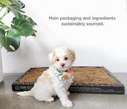 Bark Potty Large Dog Potty Training Box - Disposable, Long-Lasting Pee Pad Litter Replacement - Leak Resistant, Multi-Use, Odor Control, Indoor/Outdoor Toilet Tray