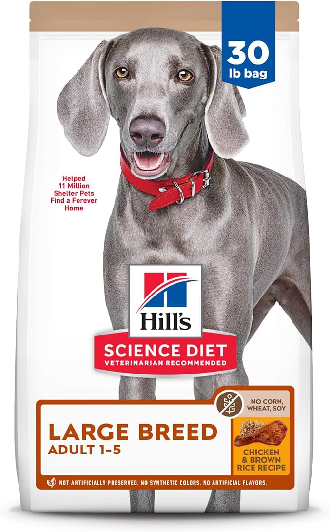 Hill's Science Diet Adult 1-5 Large Breed No Corn, Wheat or Soy Dry Dog Food, Chicken, 30 lb. Bag