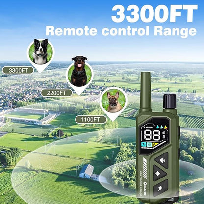Smart Dog Training Collar for 2 Dogs, 2-in-1 Remote Control Shock Collar with AI Anti-Barking Device for Small/Medium,/Large Dogs, IPX7 Waterproof