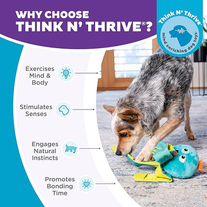 Outward Hound by Nina Ottosson Silly Legz Interactive Plush Dog Puzzle, Dog Enrichment Toys, Plush, Floppy, Long, Octopus, Blue