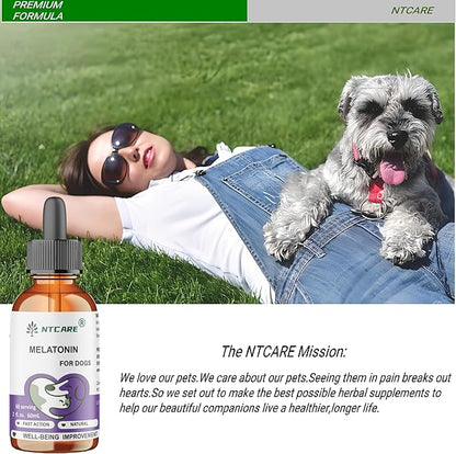 Melatonin for Dogs, Natural Well-Being Supplement, 2 fl. oz, 60 Servings
