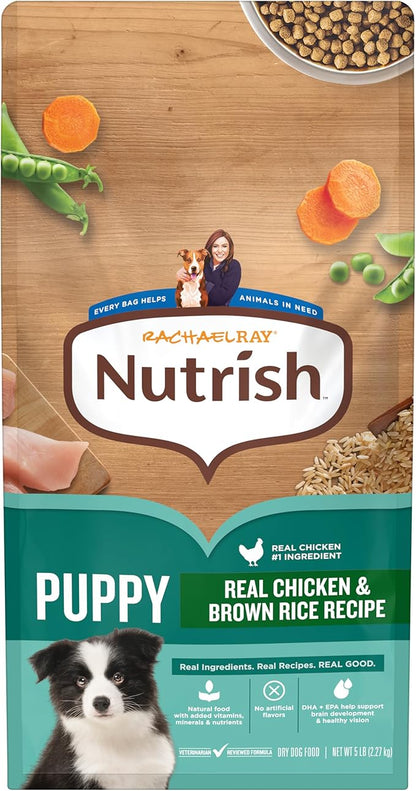 Nutrish Rachael Ray Dry Dog Food Puppy, Real Chicken & Brown Rice Recipe, 5 lb. Bag