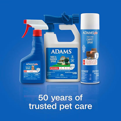 ADAMS Plus Flea & Tick Carpet Spray, Kills Fleas, Flea Eggs, Ticks, Ants, Roaches, Spiders, and Many Other Listed Nuisance Pests, for Indoor House and Carpet Treatment, Treats Up to 2,000 Sq Ft, 16 oz