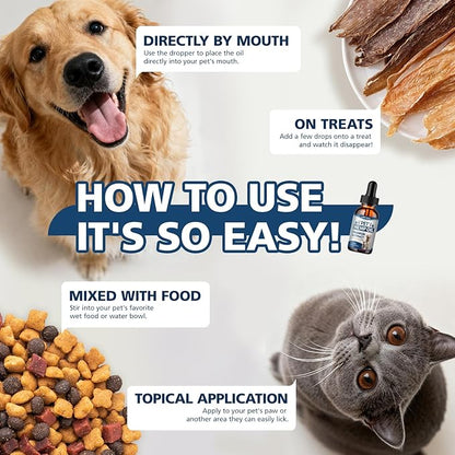 Pets Oil Help Oil for Dogs Cats, Hammer Help with Relieves Pаin, Anxiеty, Inflammation, Aggrеssive Rеlax, Suppоrt Skin Hеalth, Promotes Appеtite-Hiр & Jоint