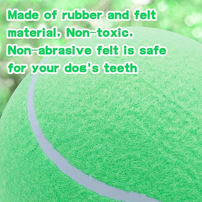 Banfeng Big Tennis Ball for Dogs, Giant Dog Tennis Ball Toy Large Outdoor Sports Gift for Small Medium Large Dog (Green, 9.5 inch)