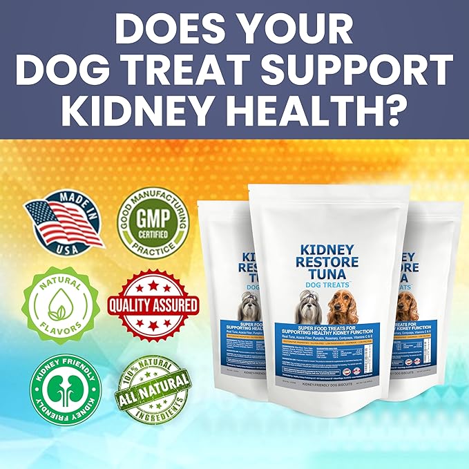 Kidney Restore Tuna Dog Treats - for Canine Kidney Health, Low Protein. Special Kidney-Friendly Snacks for Dogs. Renal Dog Treats Your Pet Will Adore