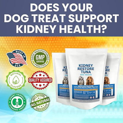 Kidney Restore Tuna Dog Treats - for Canine Kidney Health, Low Protein. Special Kidney-Friendly Snacks for Dogs. Renal Dog Treats Your Pet Will Adore