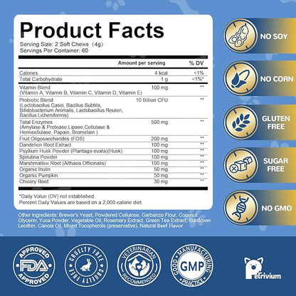 Dogs Allergy & Itch Relief Chews, Dog Probiotics for Skin & Immune Support Helps Relieve Itchy Skin & Ear, Dog Allergy Supplement for Paw Licking, Itching Skin Relief with Colostrum, Fish Oil (Tan)