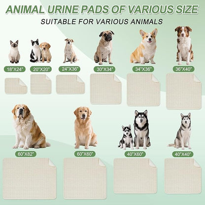 Washable Pee Pads for Dogs, Reusable Puppy Pads Dog Pads, Non-Slip Dog Pee Pads, Leakproof Pet Pee Pads Wee Wee Pads for Dogs. (Cream White, 60"x60"(Pack of 1))