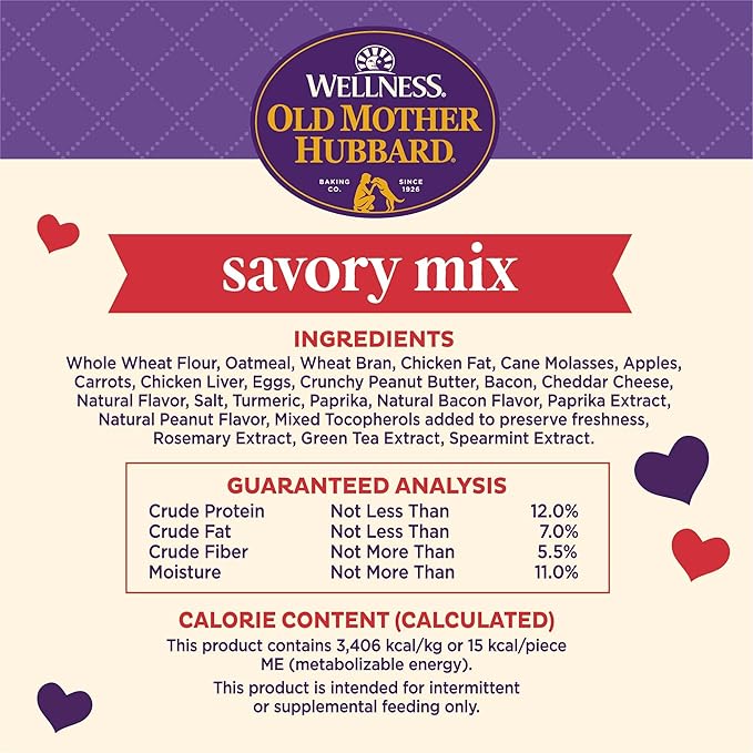 Old Mother Hubbard Wellness Savory Mix Dog Biscuits,Natural,Training Treats,Mini Size,(20 Ounce Bag),(Pack of 2)