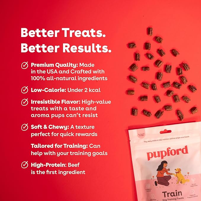 Pupford Soft & Chewy Training Treats for Dogs & Puppies (Beef, 10 oz, 2 Pack)