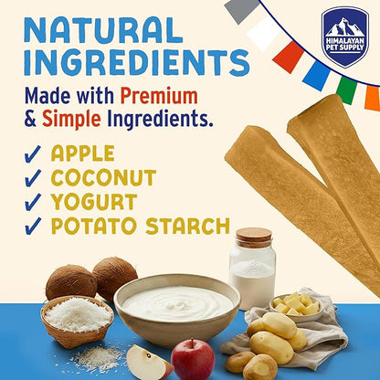 Himalayan Dog Chew Apple Honey Yogurt Sticks for Dogs | Protein-Rich Treats with Prebiotics & Probiotics | Lactose-Free, Grain-Free, Gluten-Free | Healthy Yogurt Chews for All Breeds | 5 Count