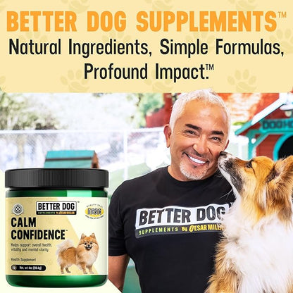 Better Dog Supplements Calm Confidence by Cesar Millan Natural Brain Support & Dog Cognitive Supplement – Energy, Vitality & Focus Supplement with Ashwagandha & Other Herbs – 4oz (60-Day Supply)