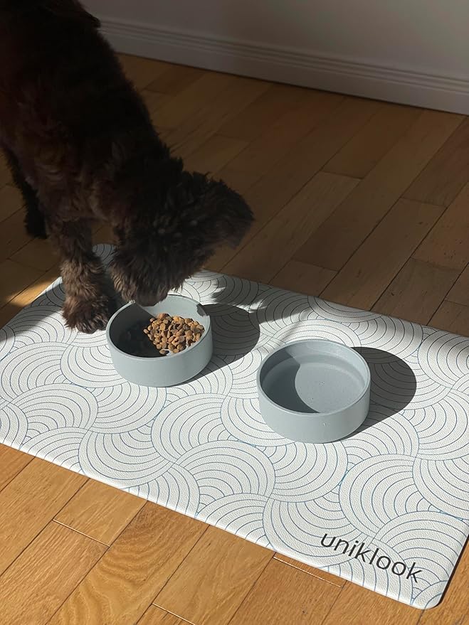 Dog Food Mat - Dog Bowl Mat - Pet Food Mat Dog Mat for Food and Water - Dog Feeding Mat - Dog Water Bowl Mat - Waterproof Dog Water Mat - UnikLook