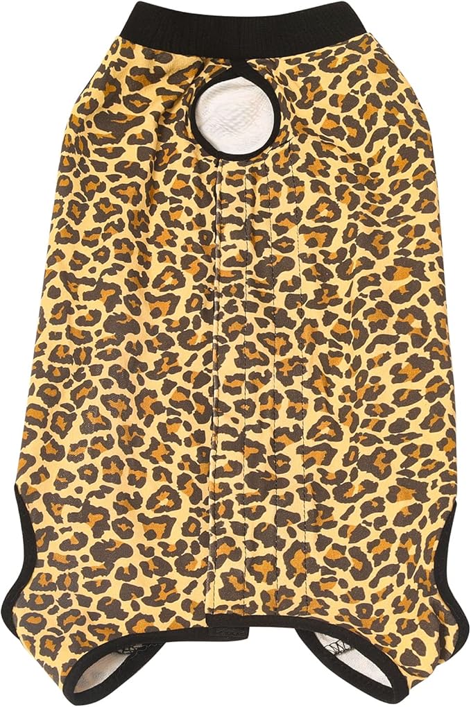 Jiupety Dog Surgical Recovery Suit Adjustable, Not Fit Slim and Long Body, Dogs Suit for Surgery Recovery, XL Size, Anti-Licking Surgical Dog Onesies, Leopard