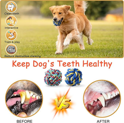 Aitmexcn Dog Rope Toys for Large and Medium Aggressive Chewers, 8 Pack Heavy Duty Dog Rope Toy for Large, Dental Cleaning Chew Toys, Tug Toy for Boredom, 100% Cotton Indestructible Pet Toy