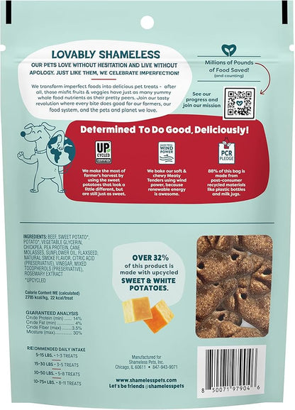 Shameless Pets Soft Dog Treats – Beef Up Meaty Tenders, Soft & Chewy Treats for Dogs, Real Beef 1st Ingredient, Grain Free, Healthy Treats for Small, Medium & Large Dogs, 8oz