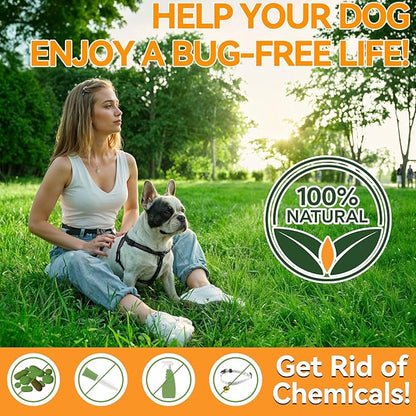 Carmelie Flea and Tick Prevention for Dogs - 200 Chews Natural Dog Flea and Tick Support, Oral Flea Supplement for All Dogs, Supports Healthy Skin & Coat, Puppy Flea Protection - Chicken Flavor