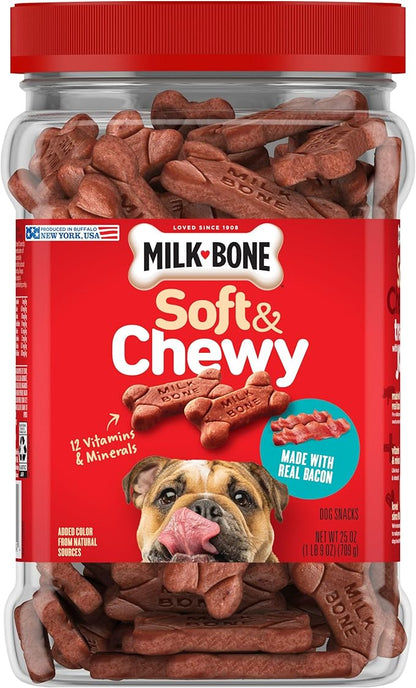 Milk-Bone Soft & Chewy Dog Treats Made with Real Bacon, 25 Ounce