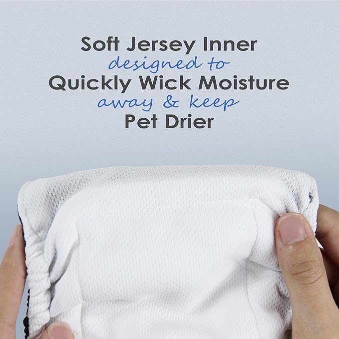 Wegreeco Washable Male Dog Belly Wrap - Pack of 3 - (Black,Blue,Olive,Large)