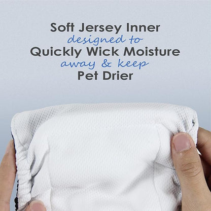 wegreeco Washable Dog Diapers - Washable Male Dog Belly Wrap - Pack of 3 - (Black,Blue,Olive,X-Small)