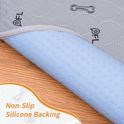 Washable Pee Pads for Dogs, 2Pack Puppy Pads Washable,Absorbent Reusable Whelping Pads, Non-Slip Dog Mats with Bone Print for Floor Protector, Couch Cover, Crate, Potty Training 36x36