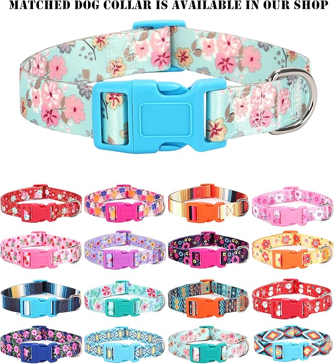 Moonpet Step in Dog Harness Leash Set- All Weather Reflective No-Pull Floral Pattern Padded Mesh Vest Harness for Cats Puppy Extra-Small Small Medium Large Dogs - Bell Orchid - XL