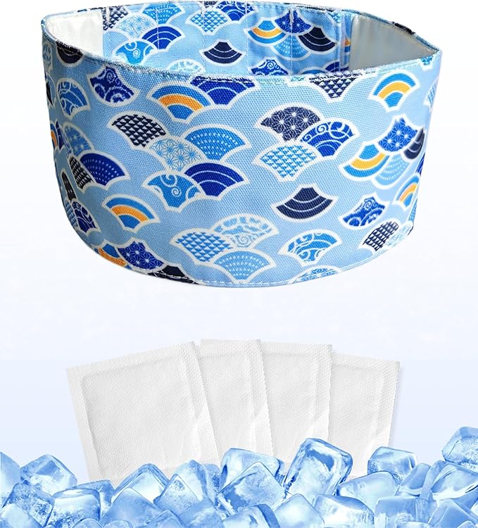 Hosiwei Dog Cooling Collar with Ice Packs - Adjustable Pet Cooling Bandana for Summer, Reusable & Freezable Neck Wrap Scarf for Dogs - Hot Weather Chill Out Accessory