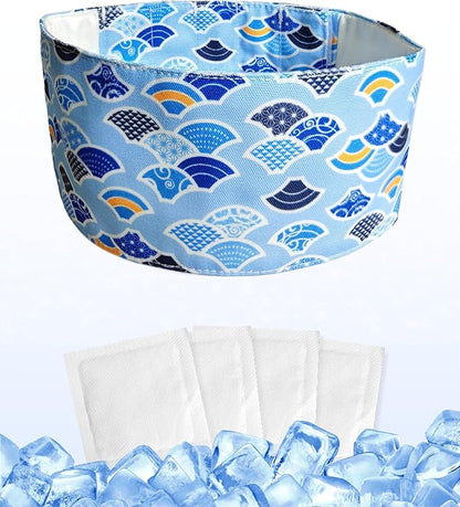 Hosiwei Dog Cooling Collar with Ice Packs - Adjustable Pet Cooling Bandana for Summer, Reusable & Freezable Neck Wrap Scarf for Dogs - Hot Weather Chill Out Accessory