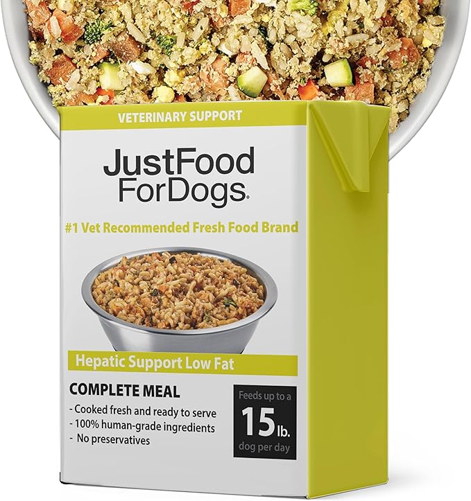 JustFoodForDogs Vet RX Pantry Fresh Prescription Dog Food, Human Grade, Vet Recommended Fresh Pet Meal, Limited Ingredient, Prescription Diet, Hepatic Support Low Protein, 12.5oz- 12 Pack