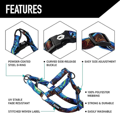 Wolfgang Heavy Duty Adjustable Dog Harness, Pull-Tested for Walking & Training, StarryWolf Print, Small
