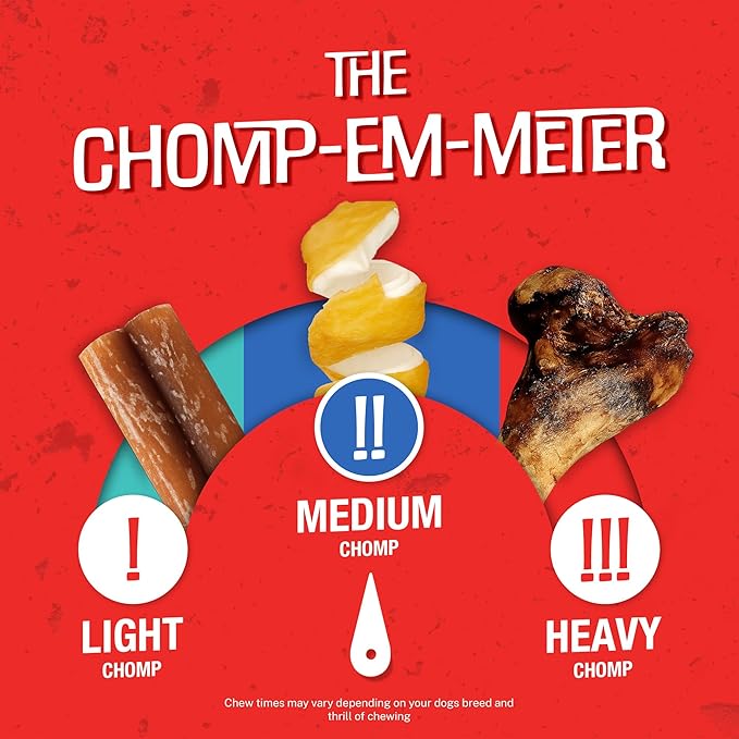 Chomp’ems Premium Beefhide Chews for Dogs, 2 Chews