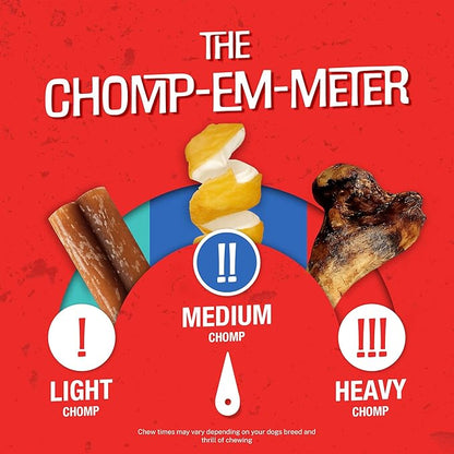 Chomp’ems Premium Beefhide Chews for Dogs, 2 Chews