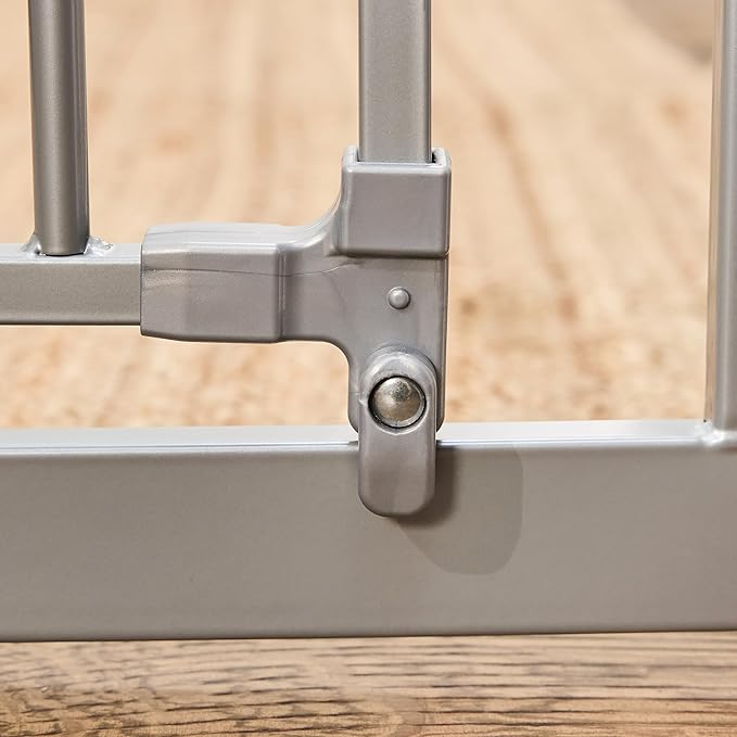 Regalo Safety 36” Extra Tall Baby Gate for Doorways & Bottom of Stairs, Pressure Mounted Baby Gate with Door for Babies, Toddlers & Pets, Tested & Safe, American Designed and Owned, Platinum
